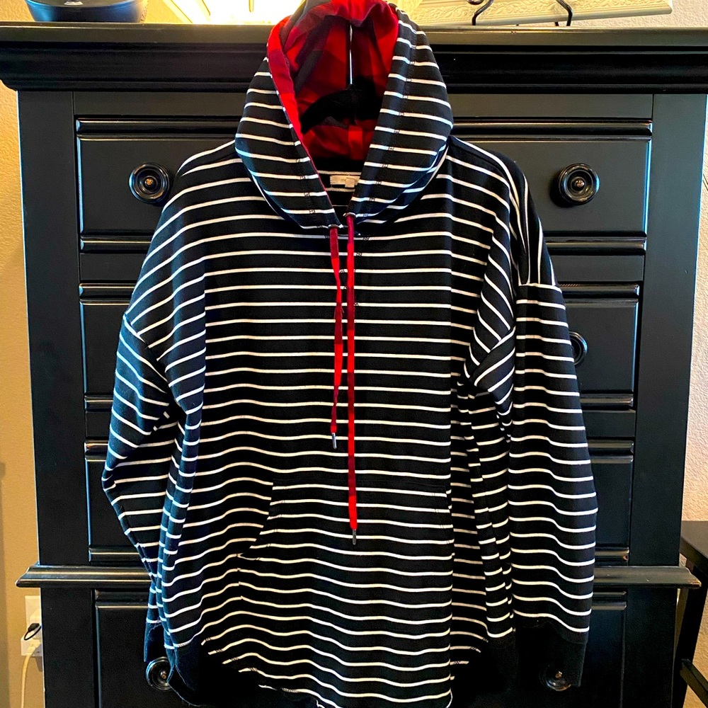 Maurice’s Black and White Stripped Hoodie